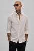 Cream Stripes Slim Fit Shirt