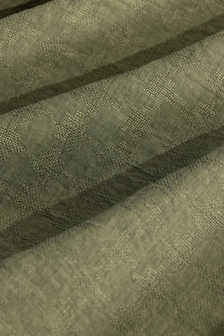 Olive Self-Design Shirt