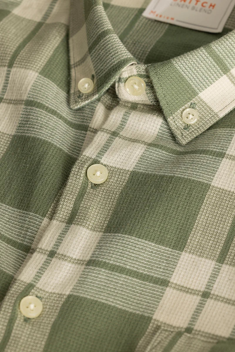 Beacon Green Checks Linen Shirt