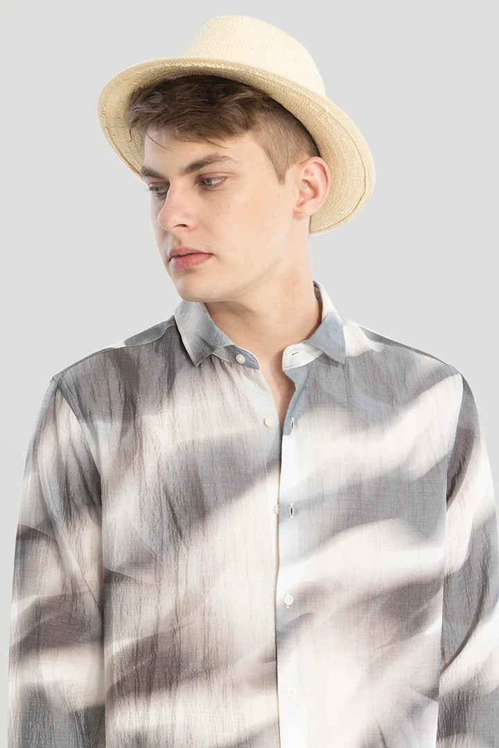 Grey Textured Abstract Shirt