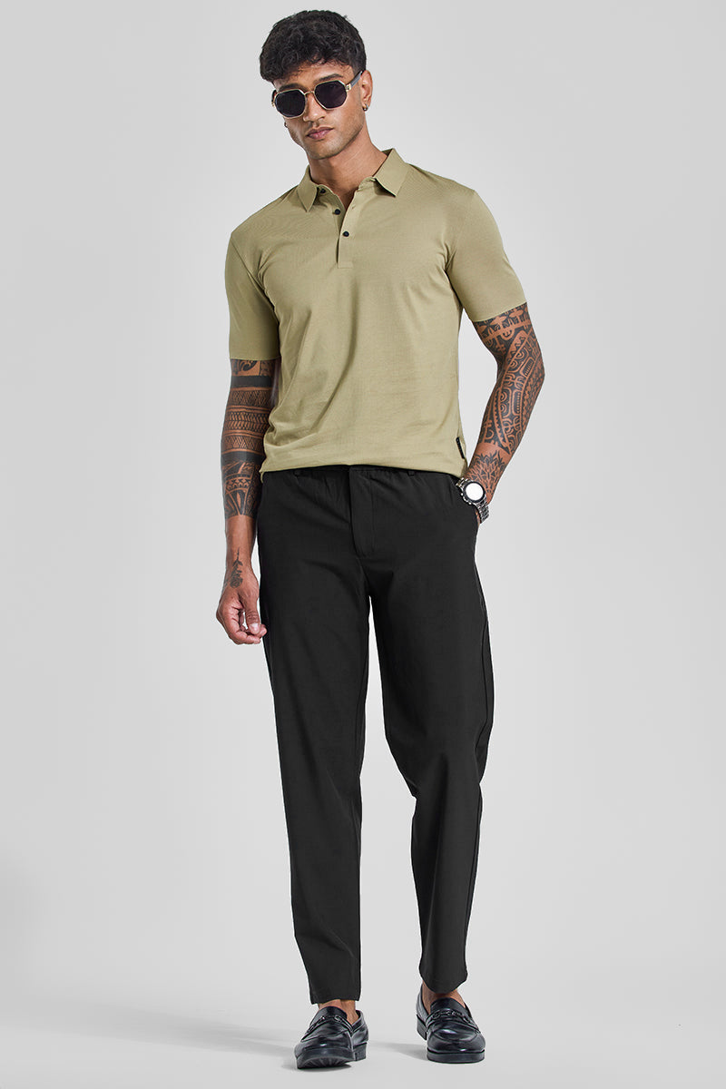 Black Slim Fit Stretch Chinos