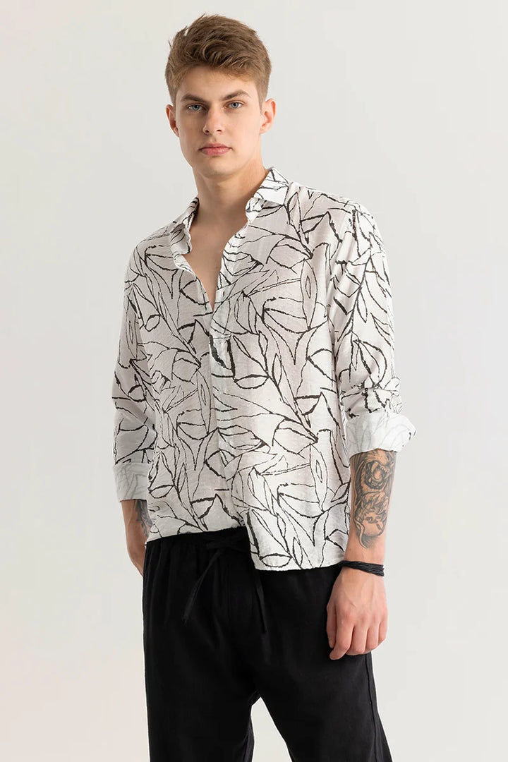 Finn Abstract White Shirt