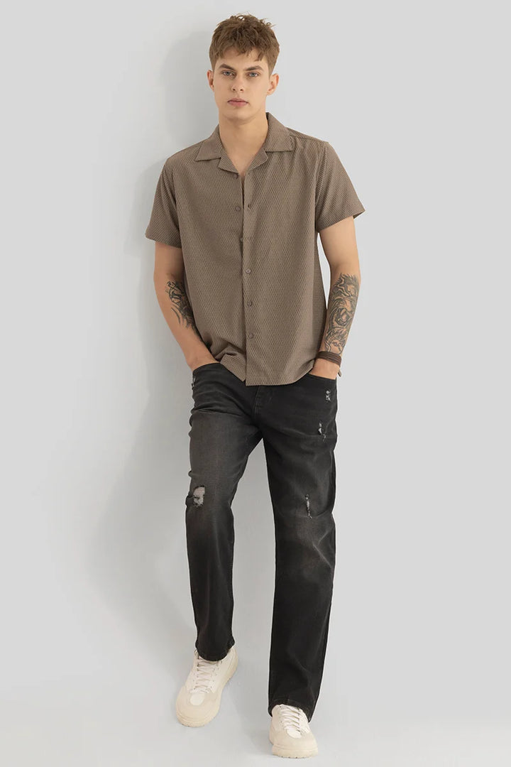 Giulio Brown Textured Shirt