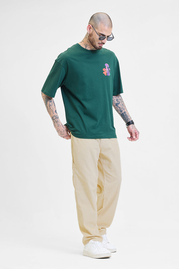 Cream Corduroy Relaxed Fit Cargo Pants