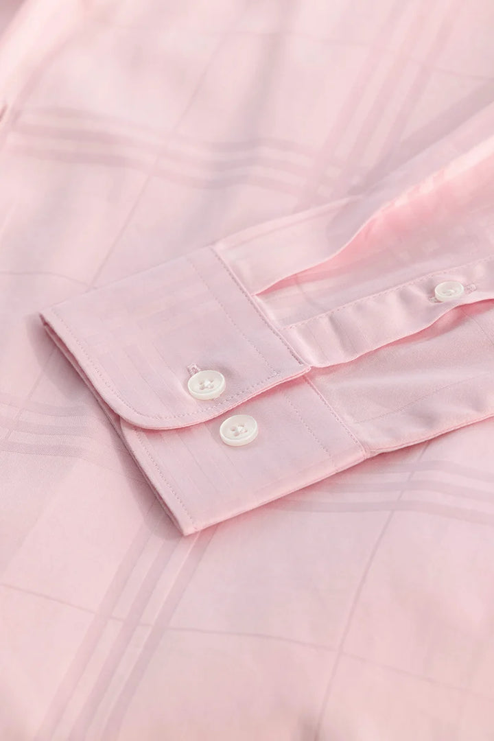 Pink Self Checks Shirt