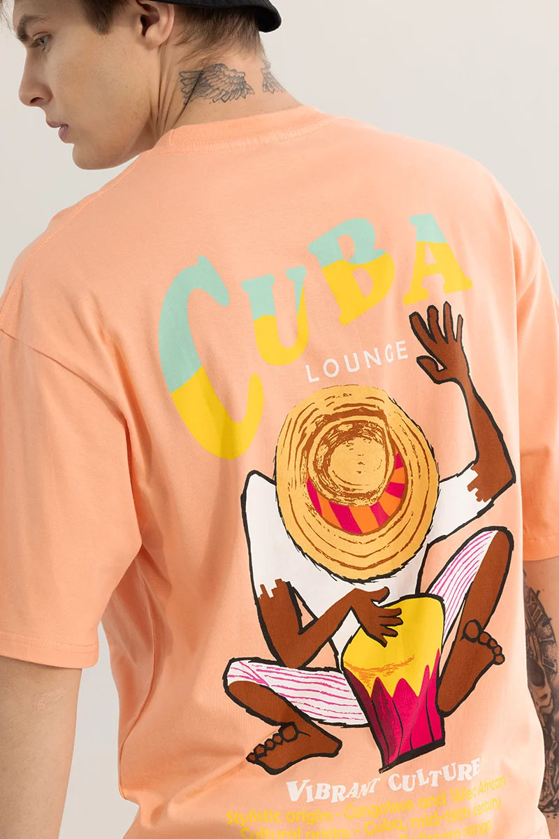 RhythmoVibe Peach Oversized T-Shirt