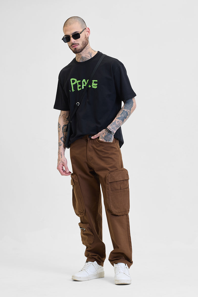 Peace Black Oversized T-Shirt