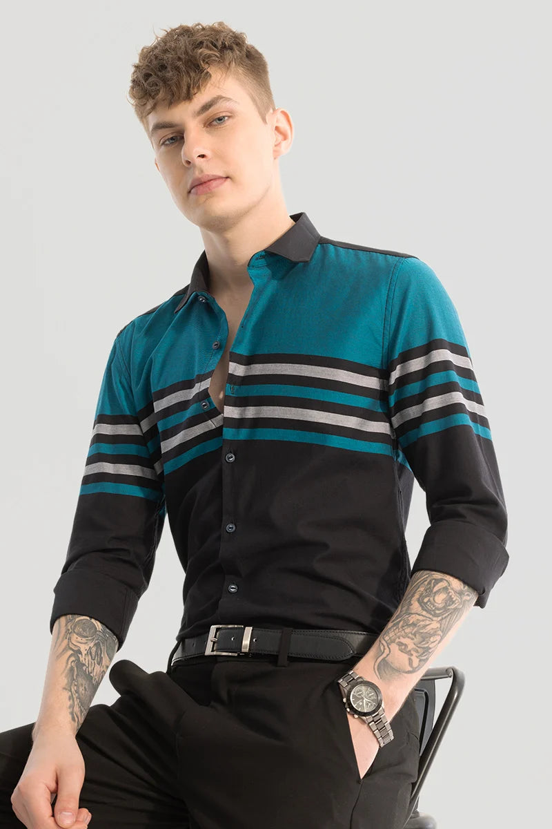 Black Stripes Slim Fit Shirt