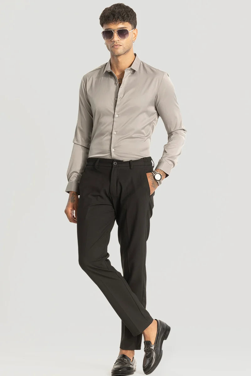 Grey Slim Fit Stretch Shirt