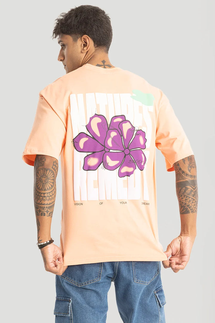 Natures Remedy Peach Oversized T-Shirt