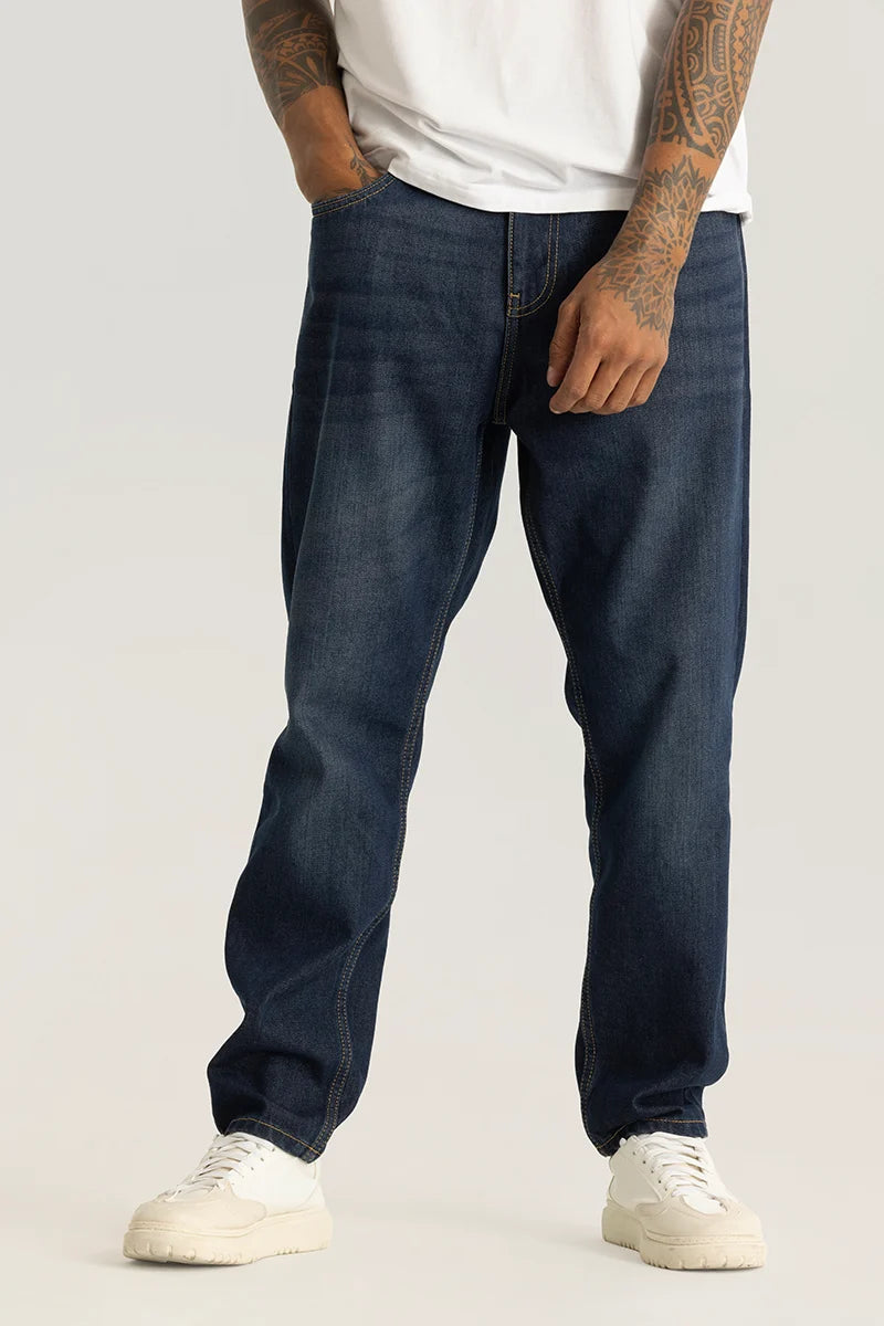 Buy Men's Fabien Navy Loose Fit Jeans Online | Snitch – SNITCH