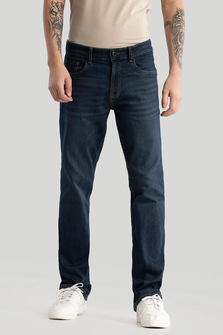 Kari Spruce Blue Straight Fit Jeans