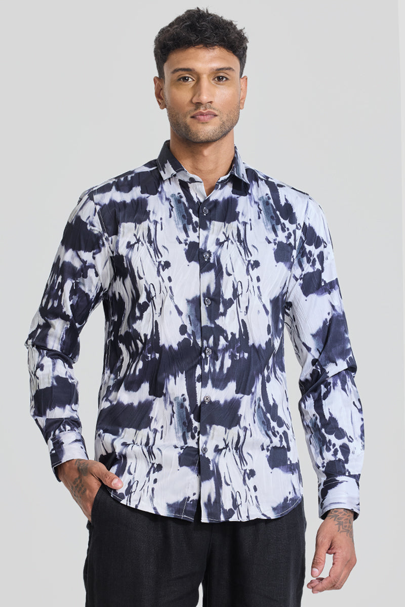 Slate Grey Textured Abstract Shirt