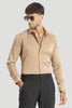 Beige Slim Fit Stretch Shirt