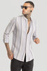 Light Grey Stripes Linen Blend Shirt