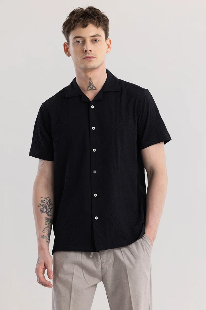 Mystique Black Plain Shirt