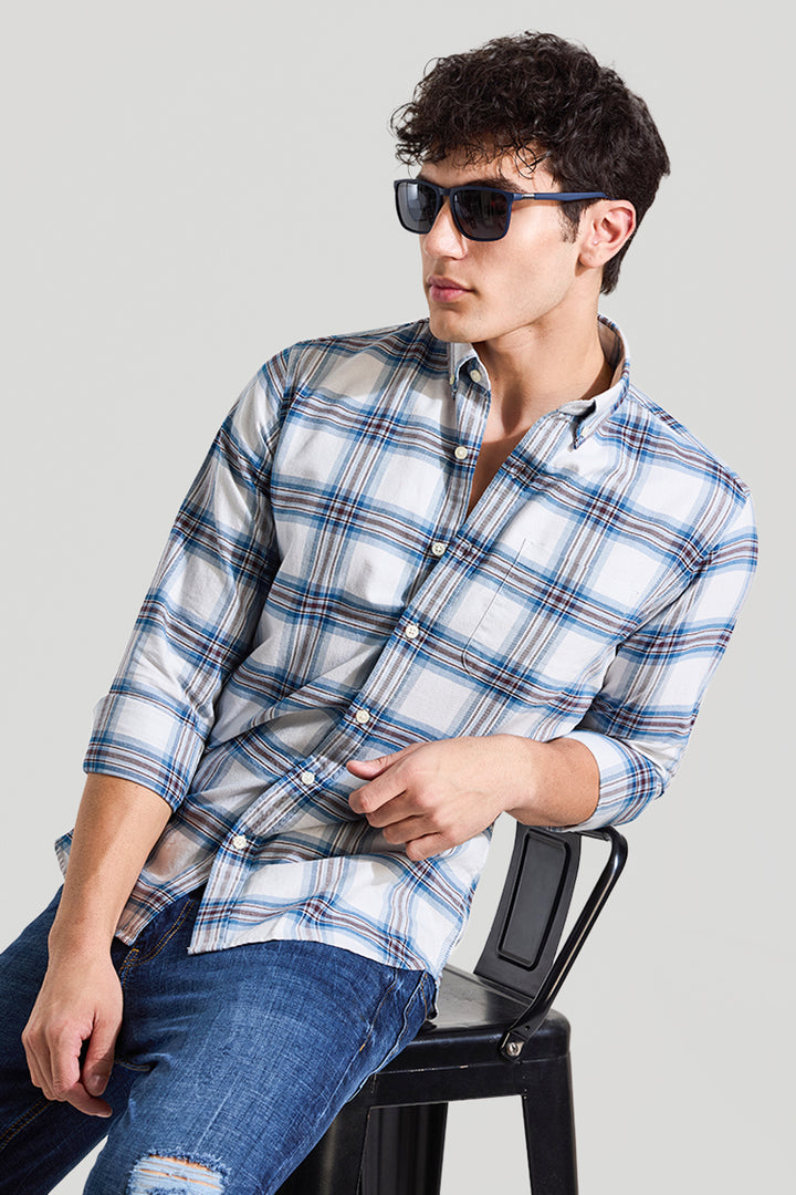 White Checks Slim Fit Shirt