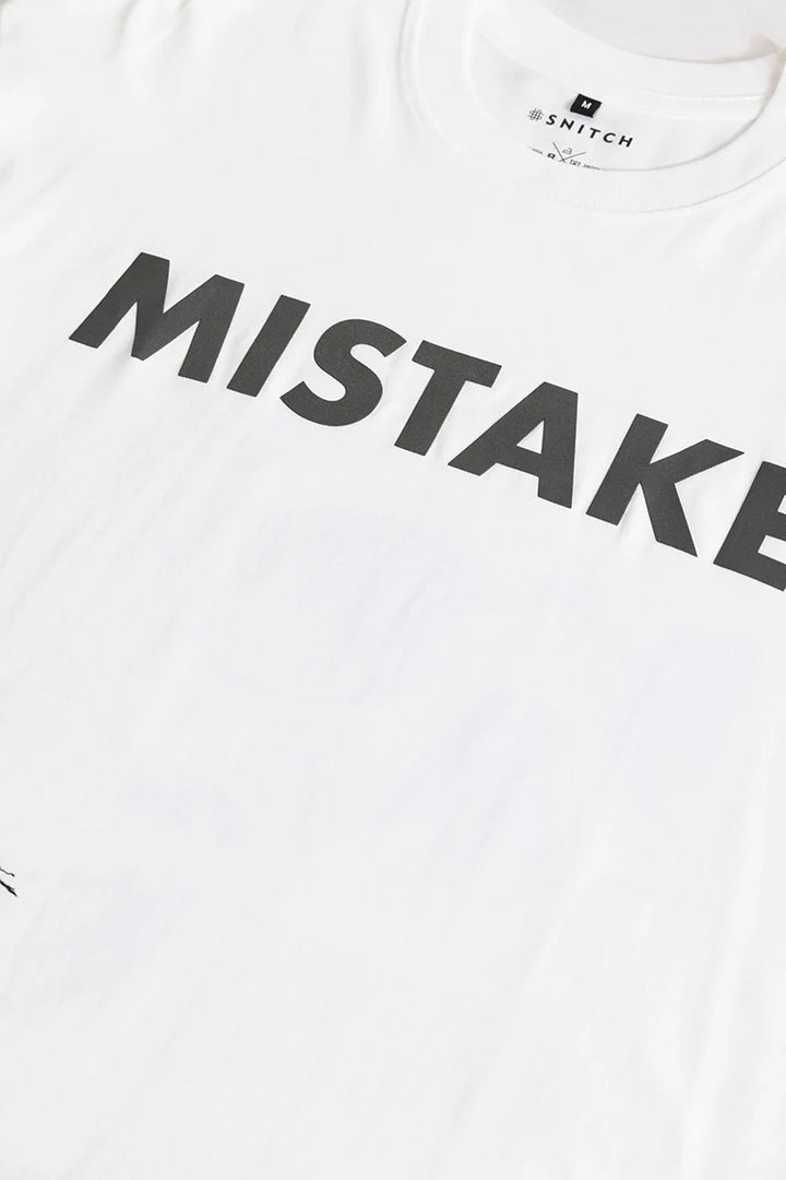 Mistake White Oversize Graphic T-Shirt