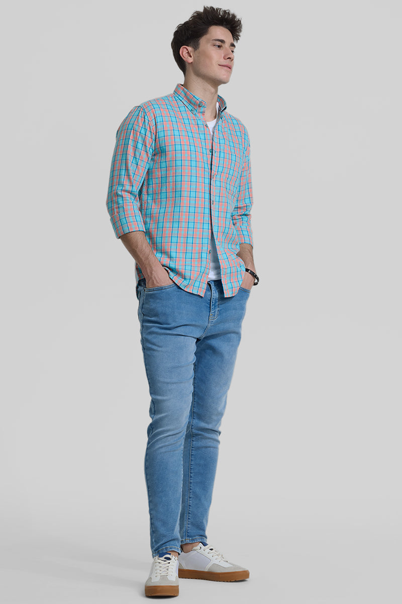 Blue Checks Slim Fit Shirt