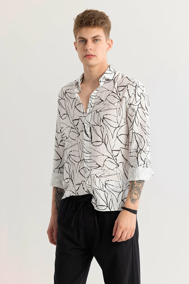 Finn Abstract White Shirt