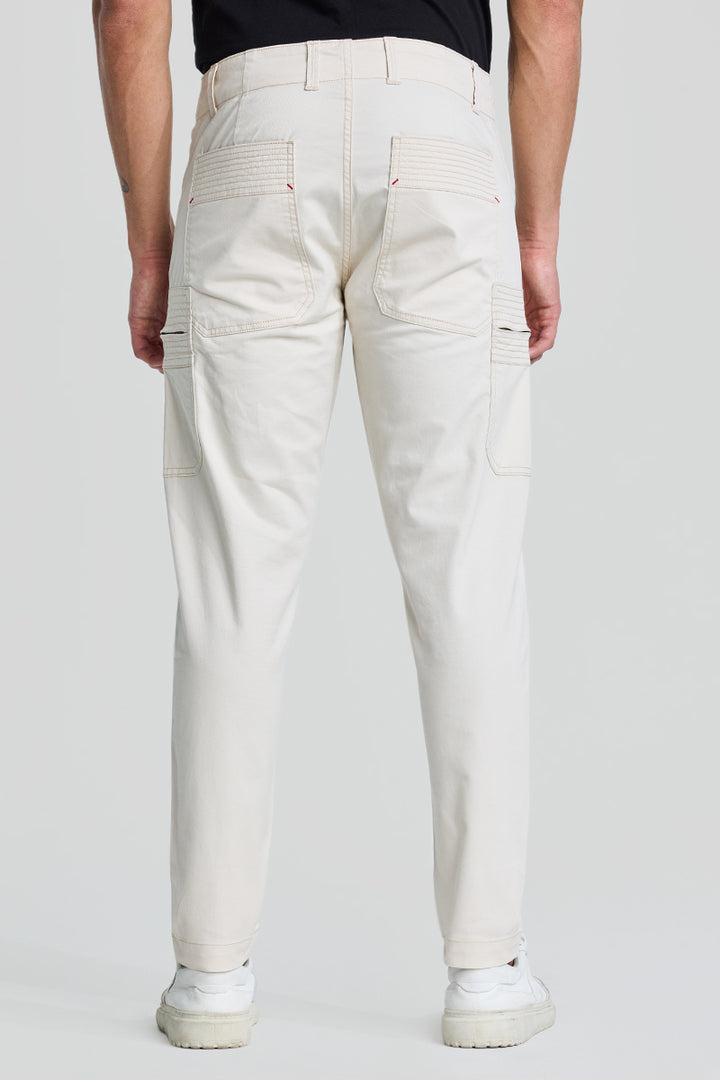 Off White Slim Fit Cargo Pants