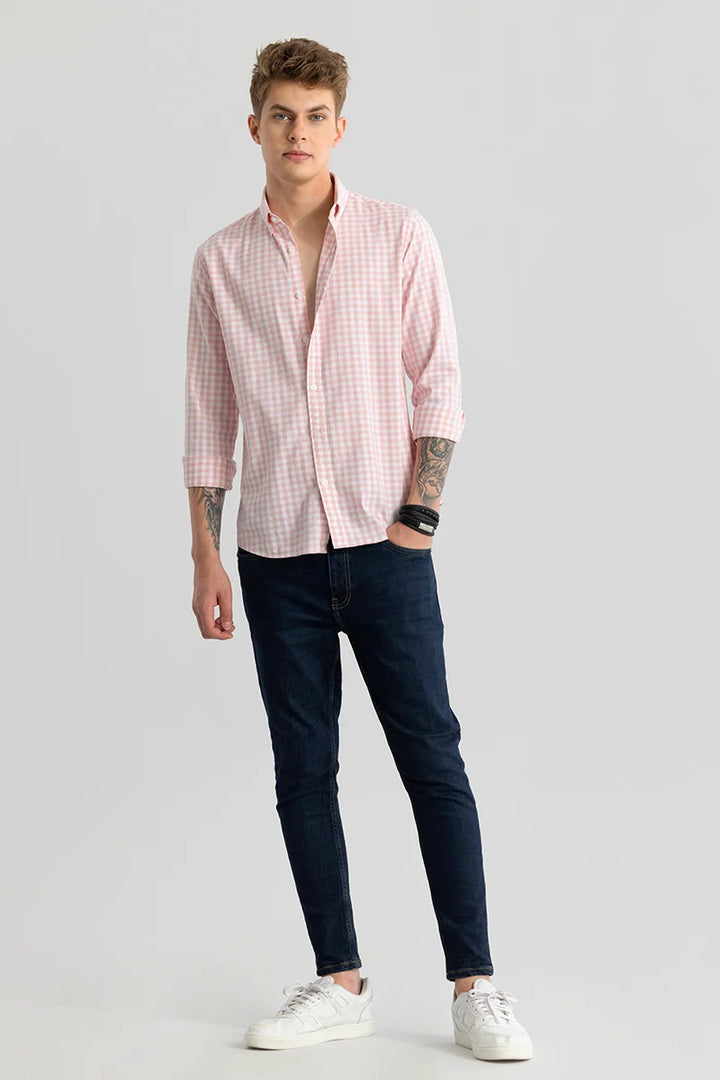 Ingvar Light Pink Checks Shirts