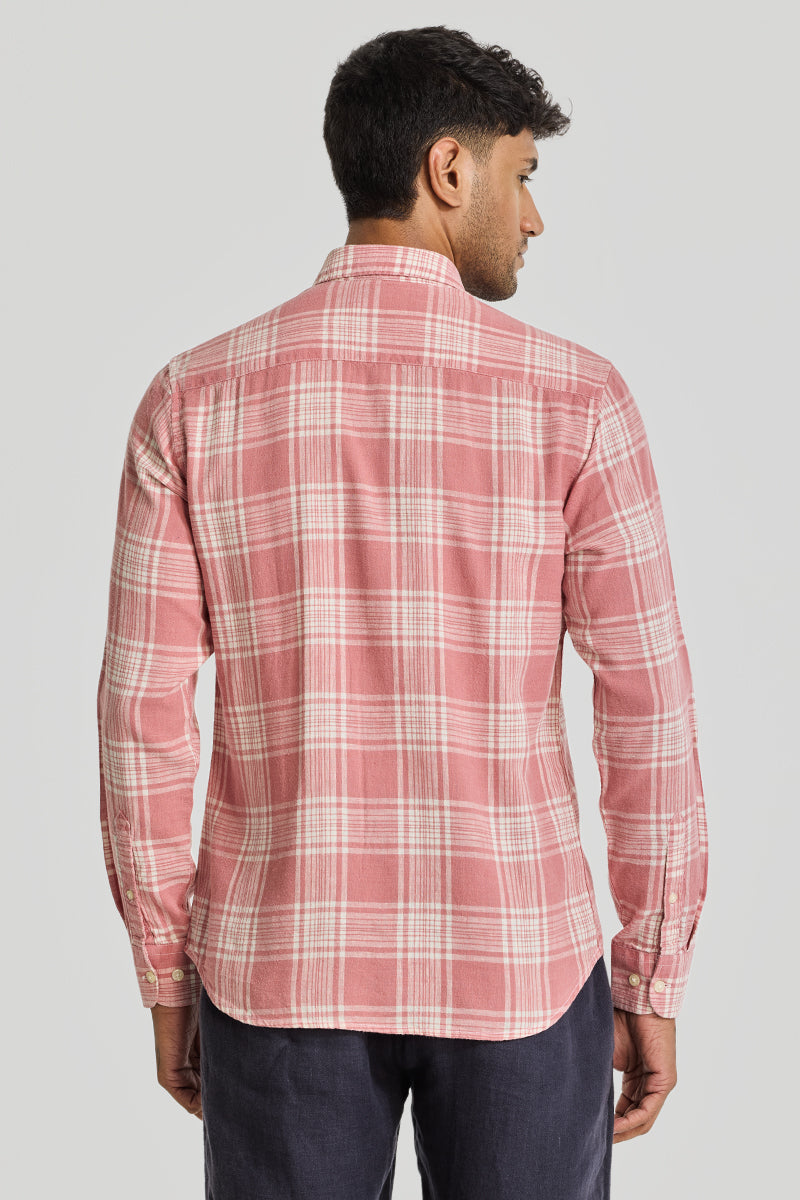 Red Checks Linen Shirt