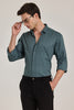 Teal Geometric Slim Fit Shirt