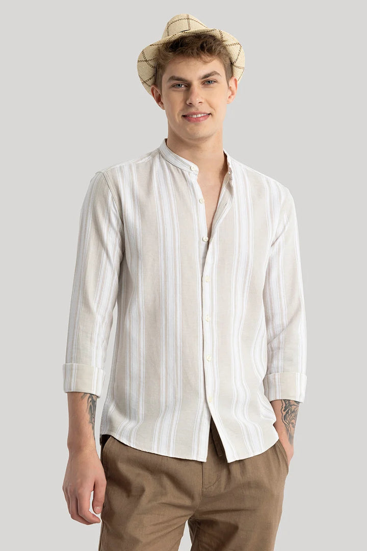 Elise Cream Stripes Shirt