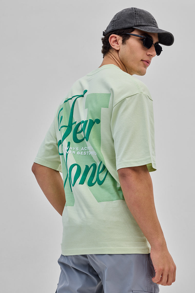 Fear None Light Green Oversized T-Shirt