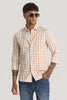 Beige Slim Fit Checks Shirt