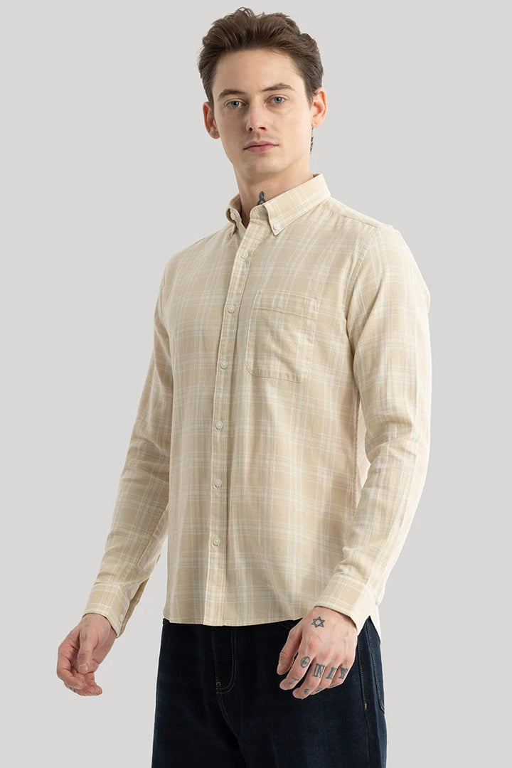 Einar Beige Checks Shirt