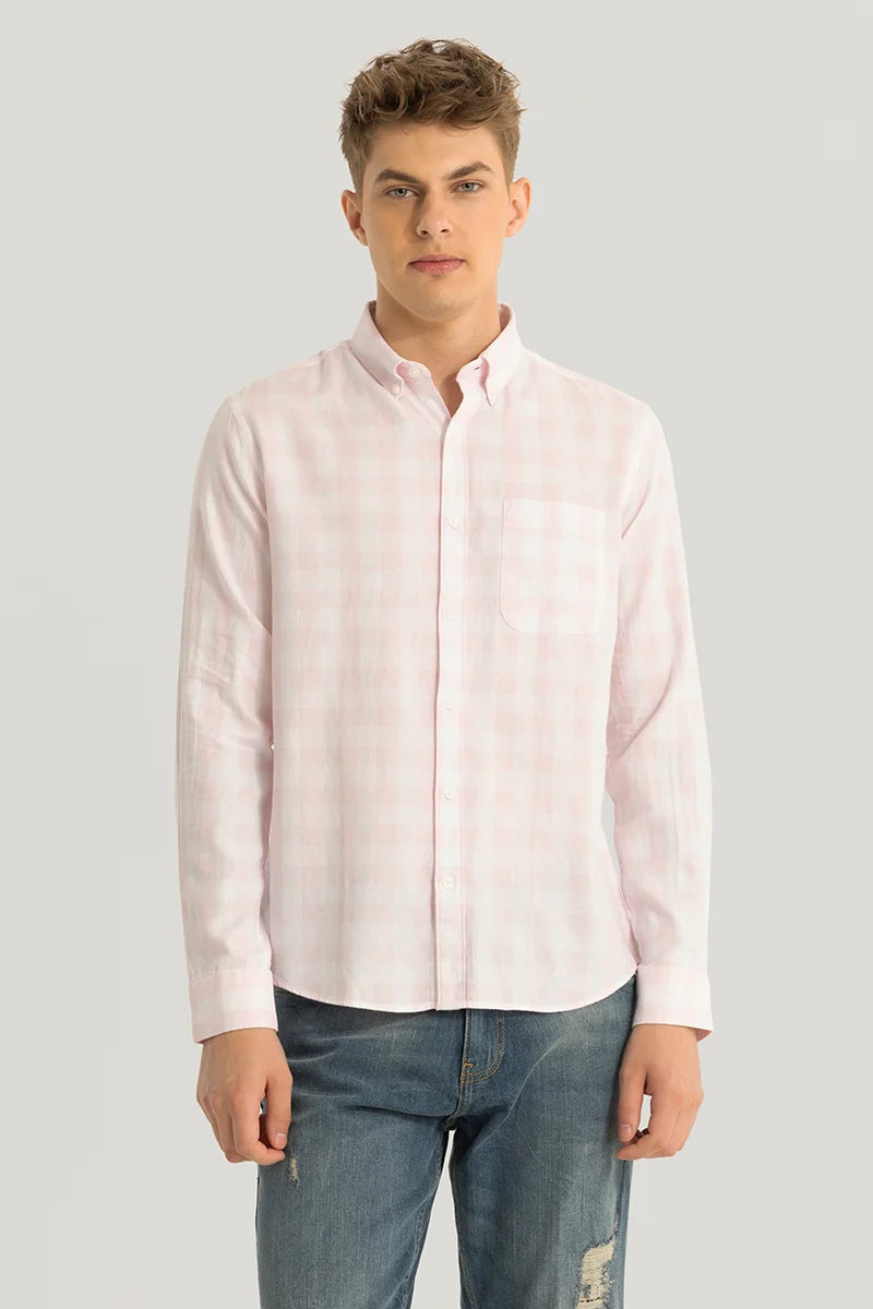 Nicolas Light Pink Checks Shirt