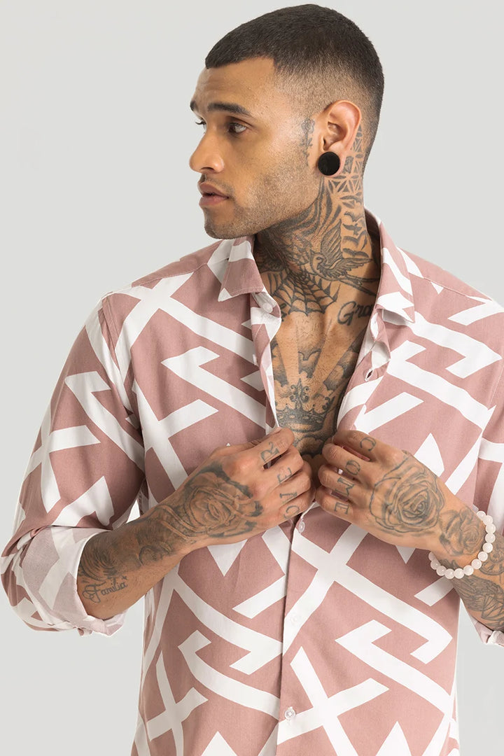 Light Pink Abstract Printed Shirt