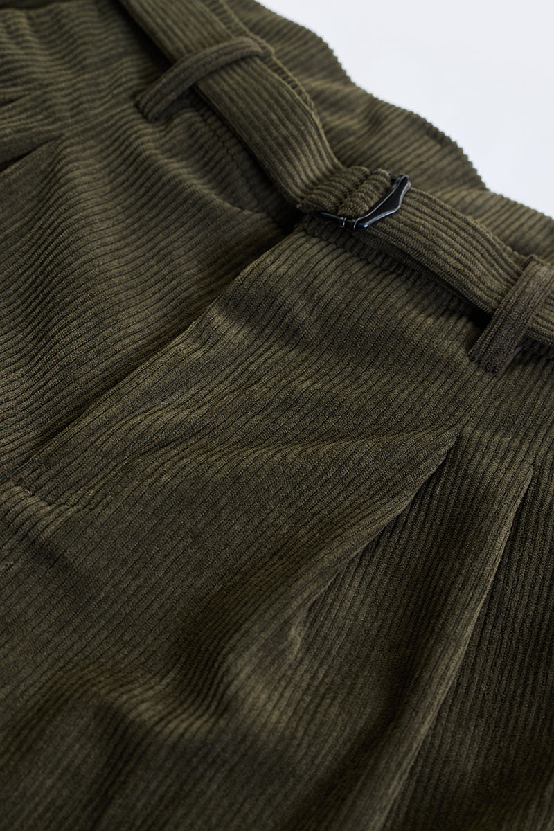 Olive Corduroy Relaxed Fit Trousers