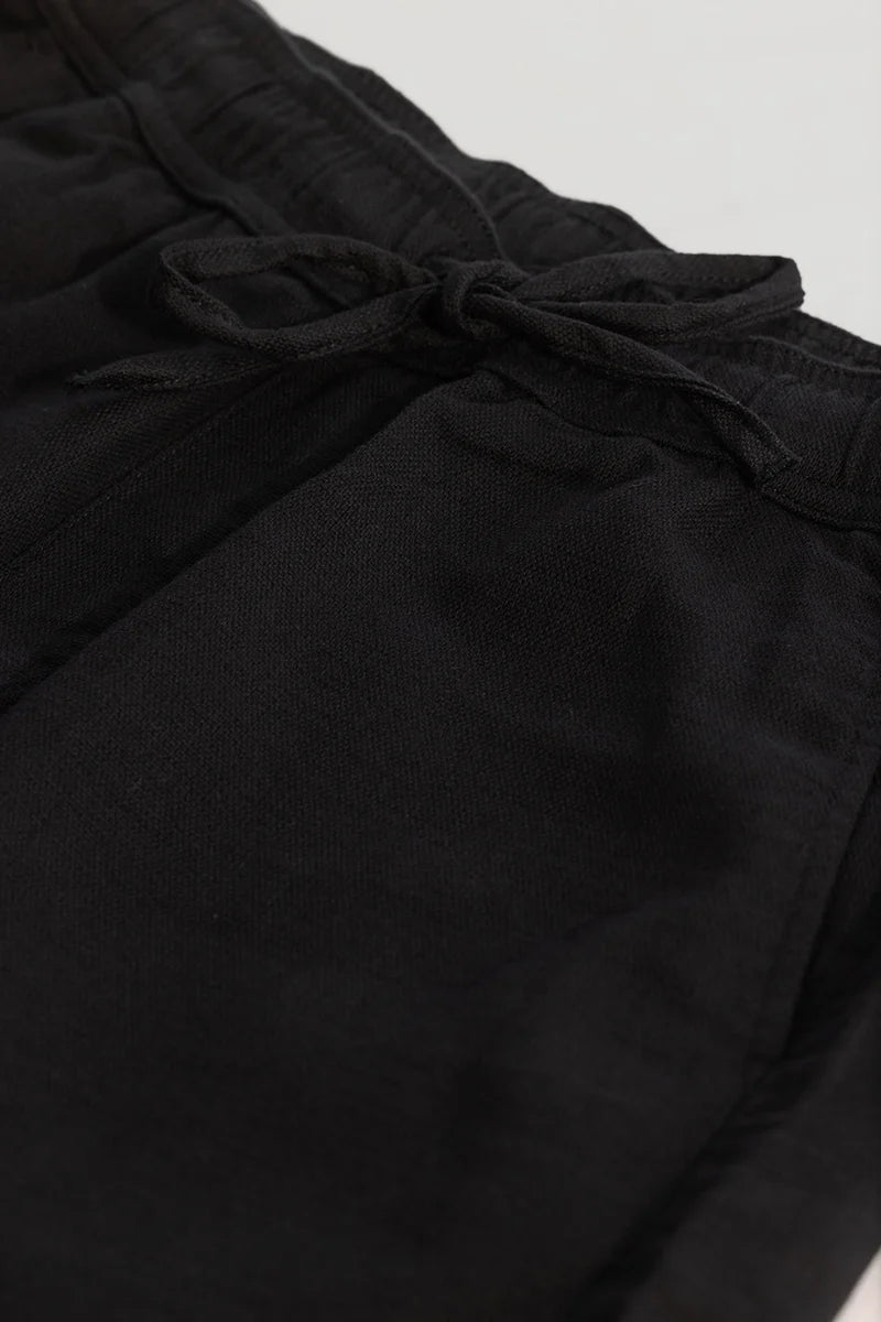 Black Cotton Shorts