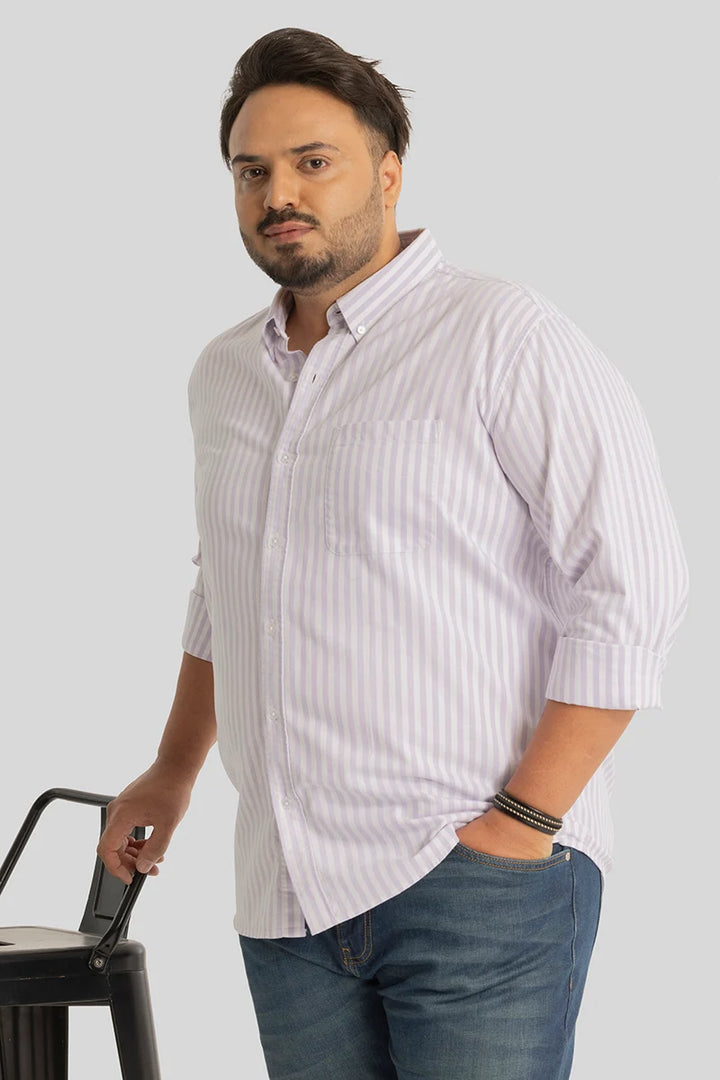 Fortunato Lavender Stripes Plus Size Shirt