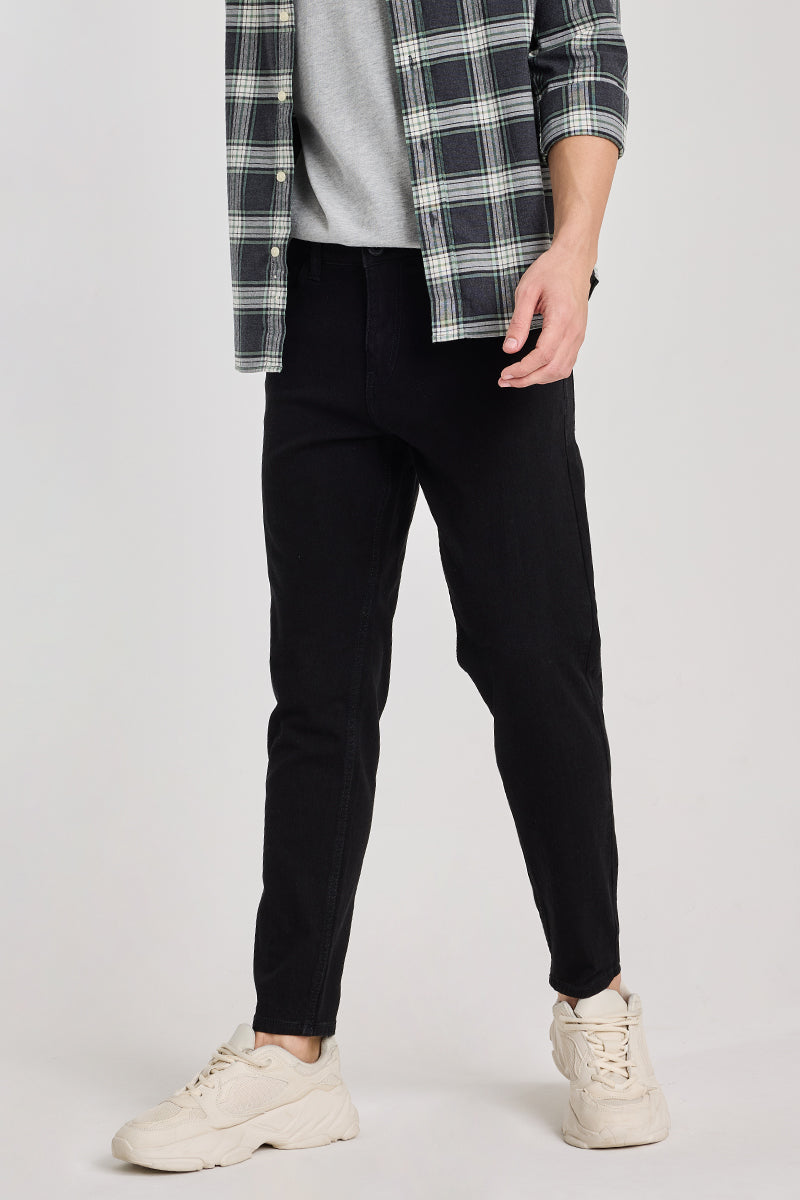 Black Tapered Fit Jeans