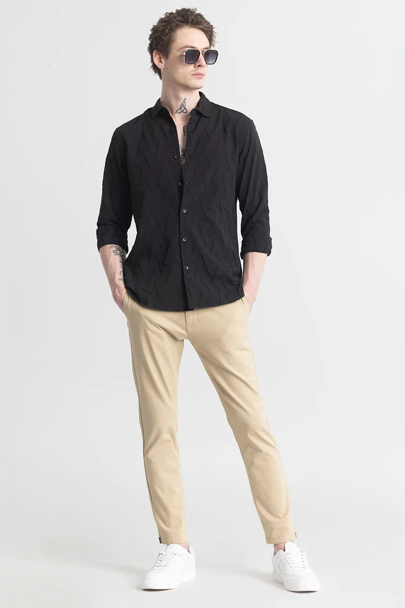 TextuRiche Zigzag Black Shirt