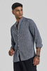 Grey Textured Linen Shirt