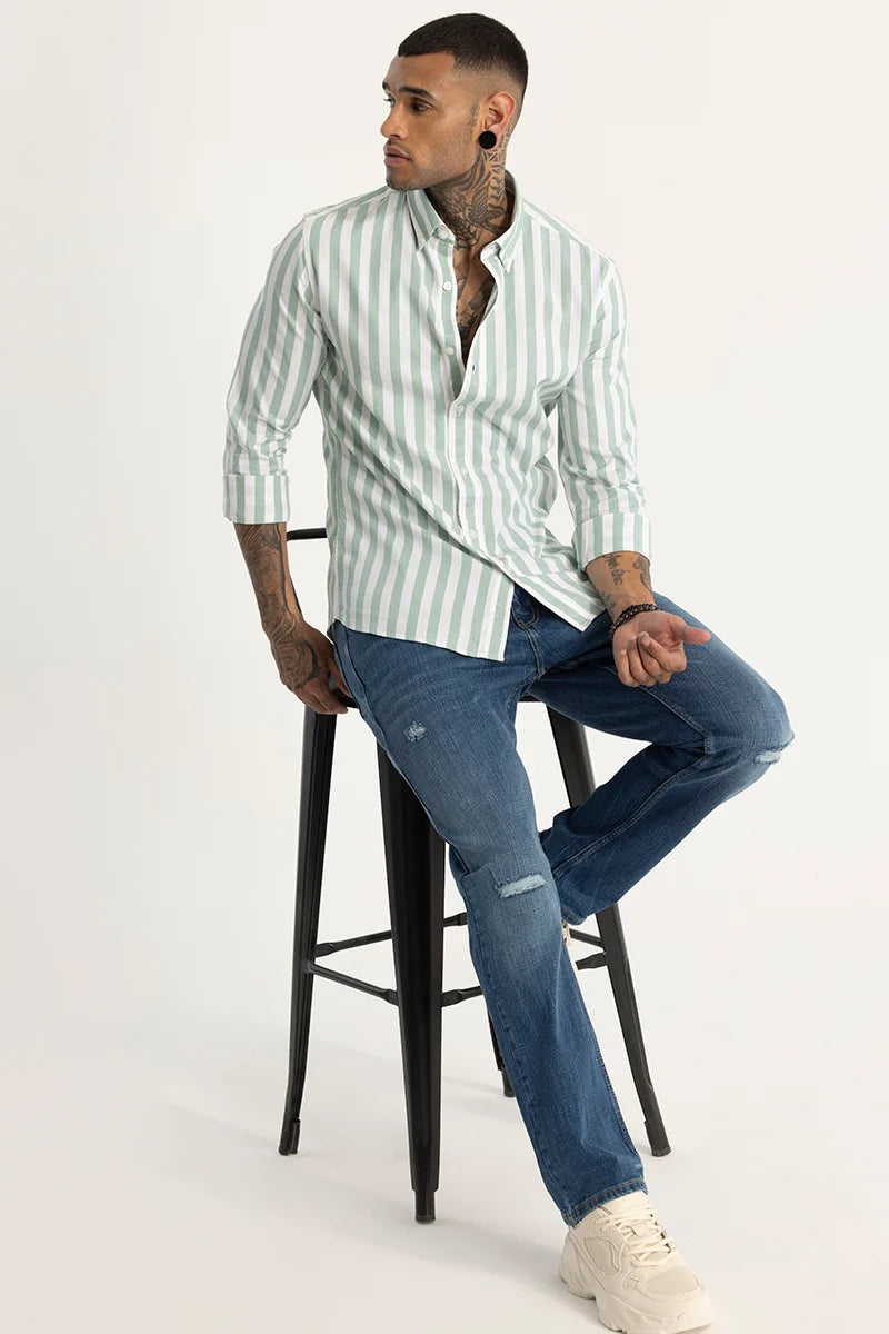 Light Green Stripes Shirt