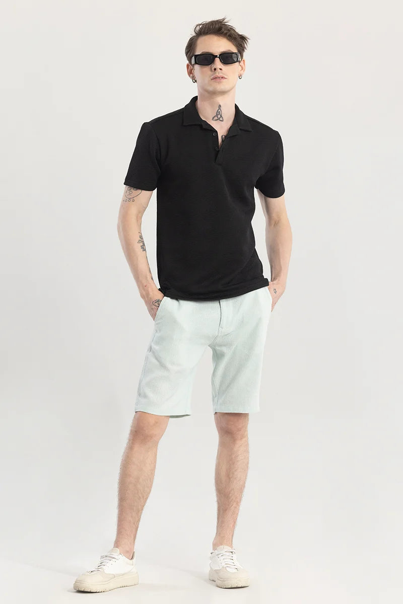 GeoVerve Black Printed Polo T-Shirt