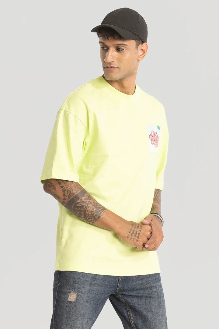 Natures Remedy Lime Yellow Oversized T-Shirt