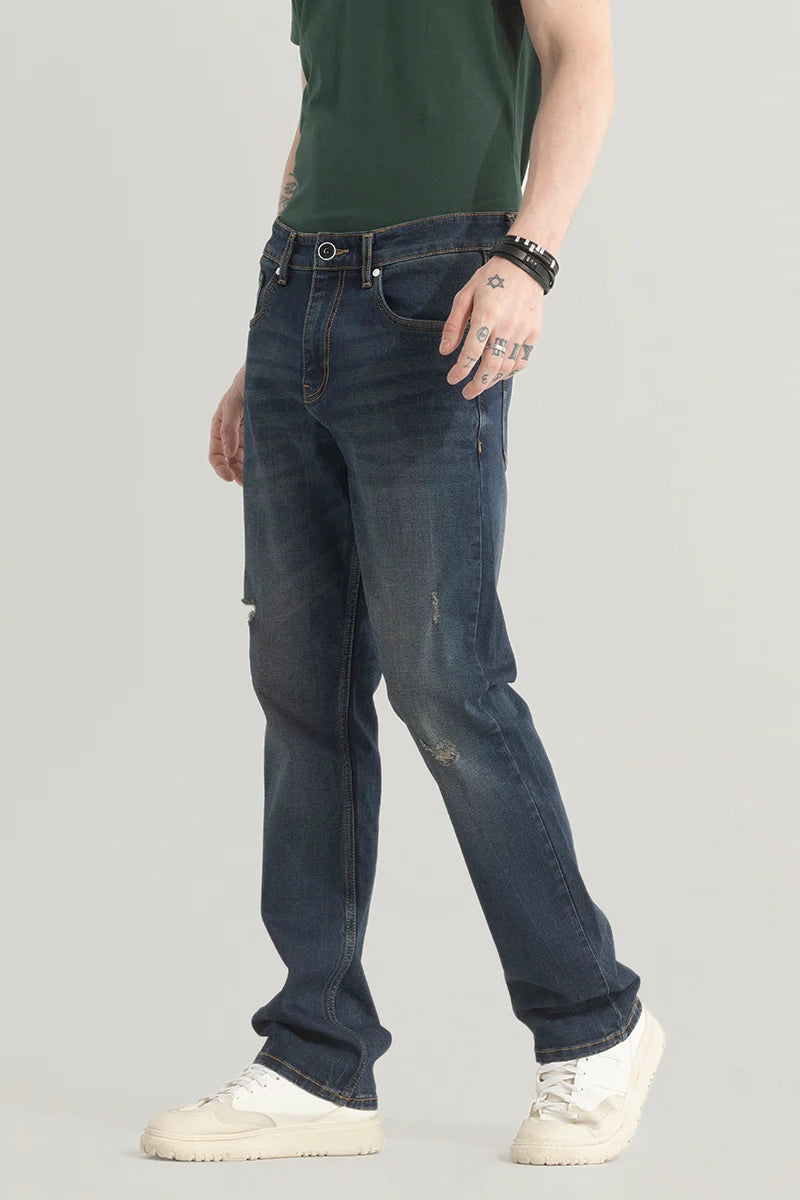 Denimique Stone Blue Straight Fit Jeans