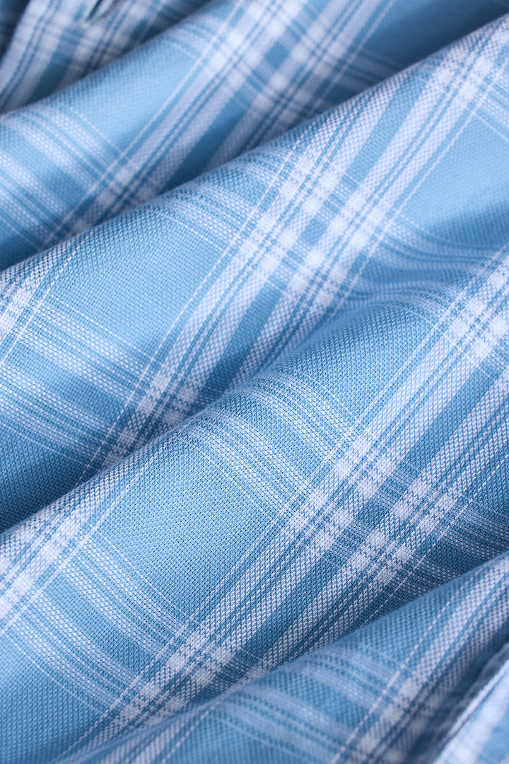 Light Blue Checks Slim Fit Shirt