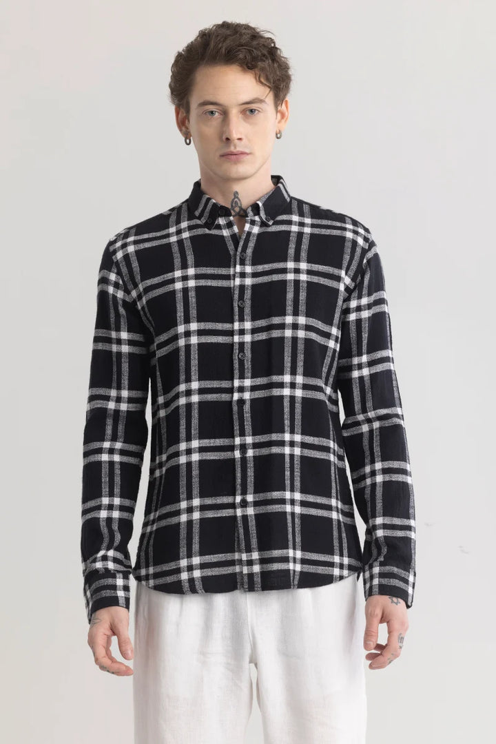 Checksque Black Checkered Shirt