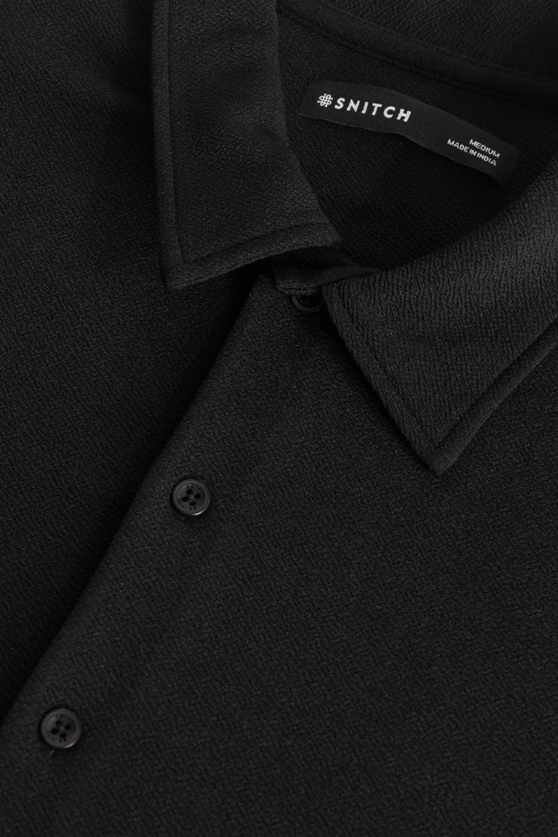 Poloshique Black Plain Polo T-Shirt