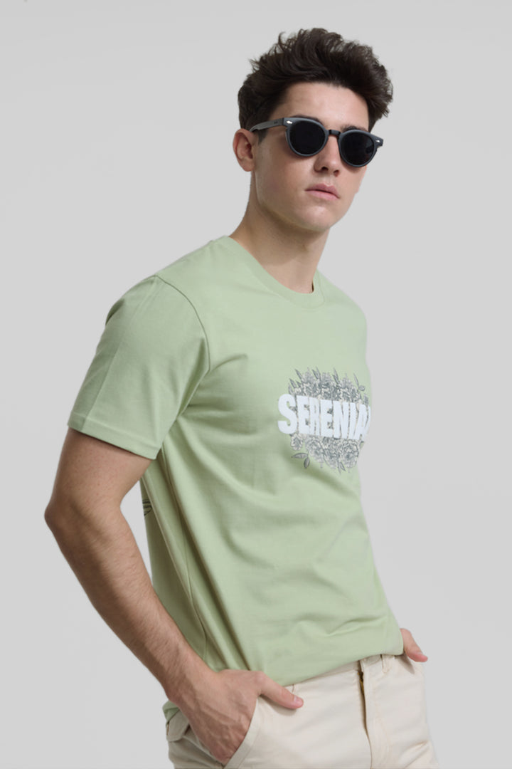 Serenial Light Green Regular Fit T-Shirt