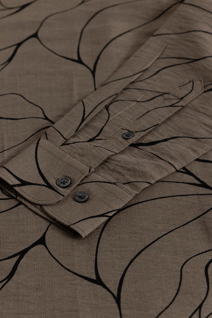 Geoshard Abstract Khaki Shirt