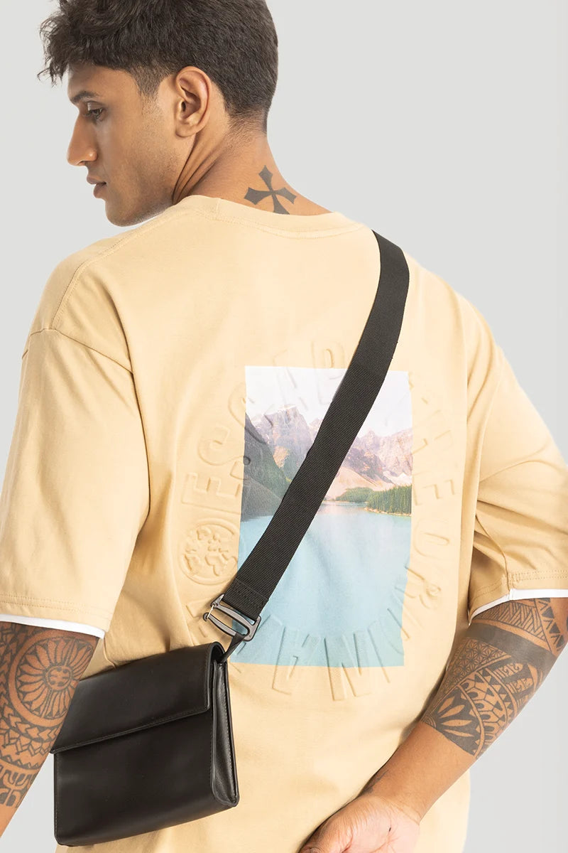 Escape The Ordinary Beige Oversized T-Shirt